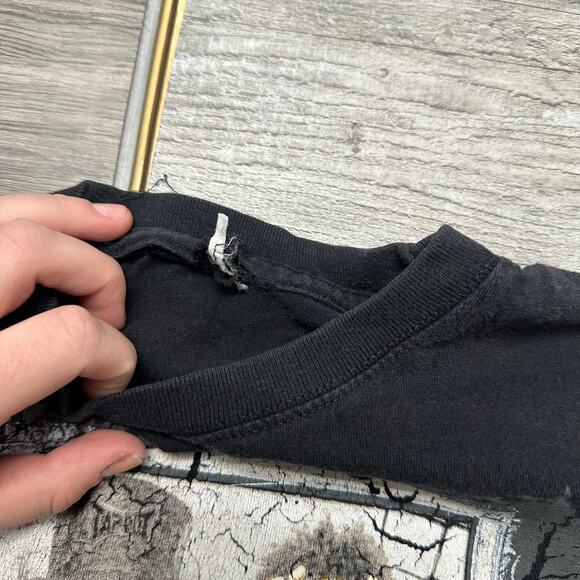 Vintage Black Y2k Mens S Tapout Crewneck Short Sleeve Square Graphic‎ Tshirt - Picture 2 of 7